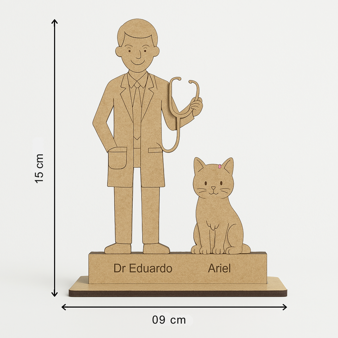 Presente Veterinário Personalizado Mdf Com Nome E Raça Pet