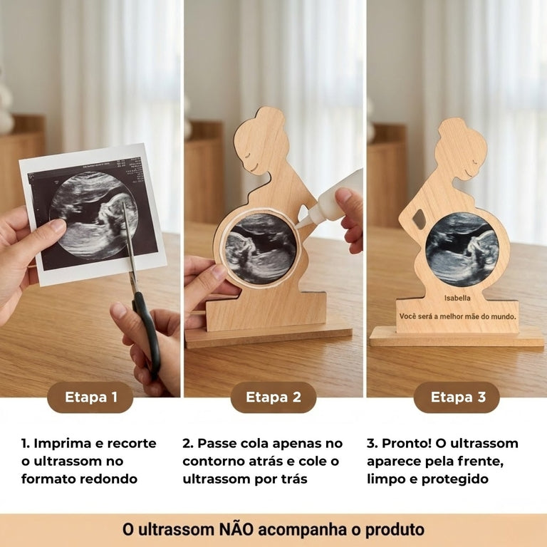 Escultura MDF - Mulher Grávida Ultrassom