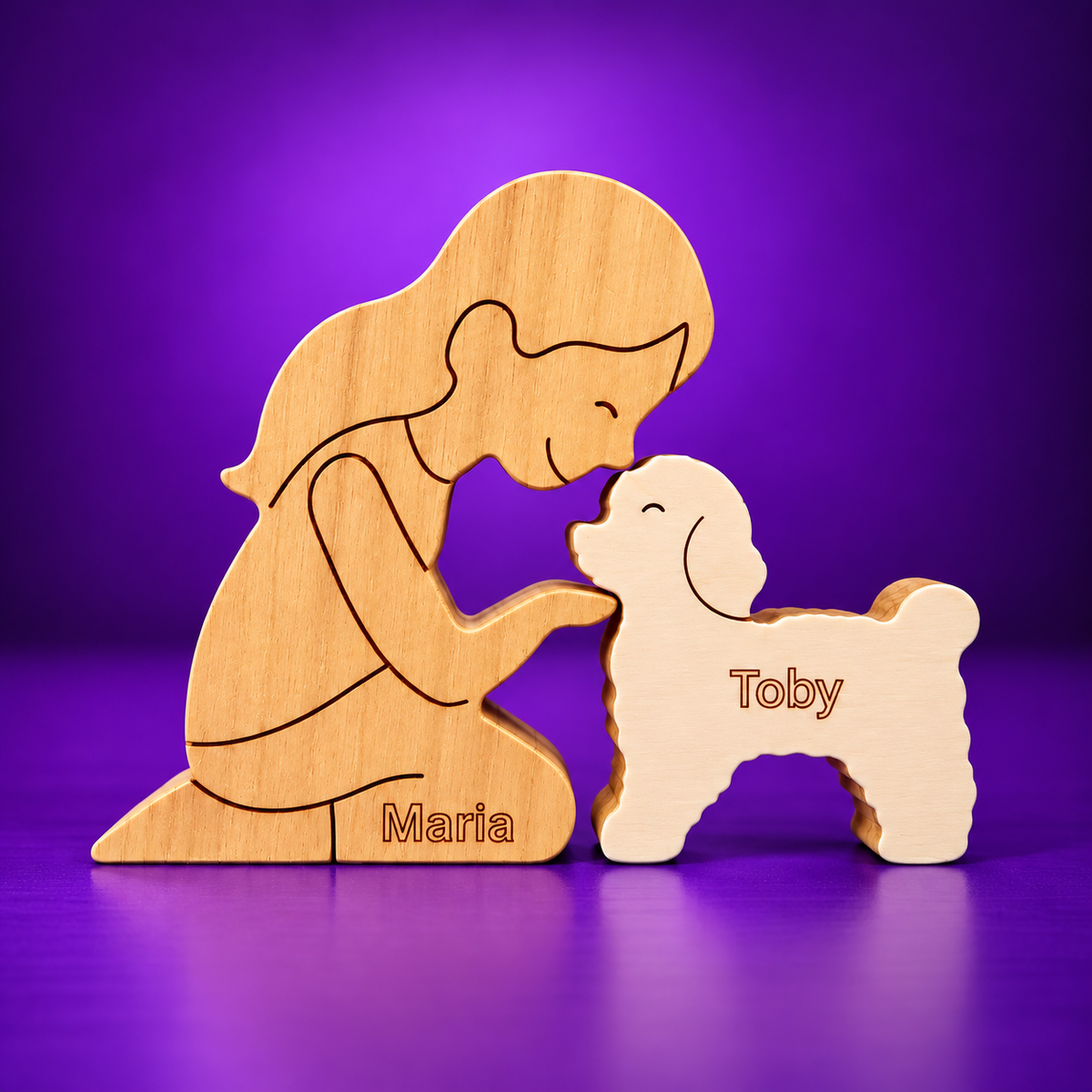 Escultura em Madeira Poodle