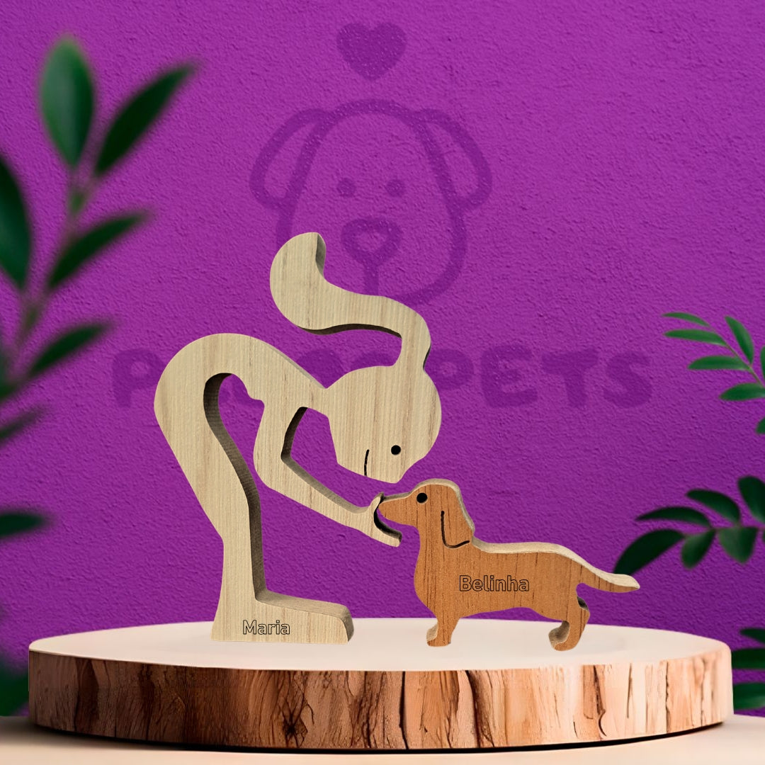 Escultura em Madeira Salsicha (Dachshund)