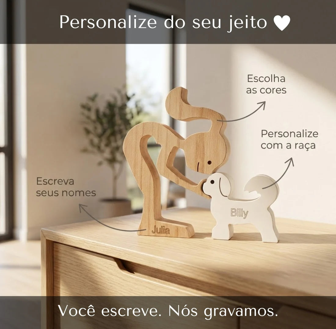 Kit Escultura por Raça + Chaveiro + Abraço Eterno