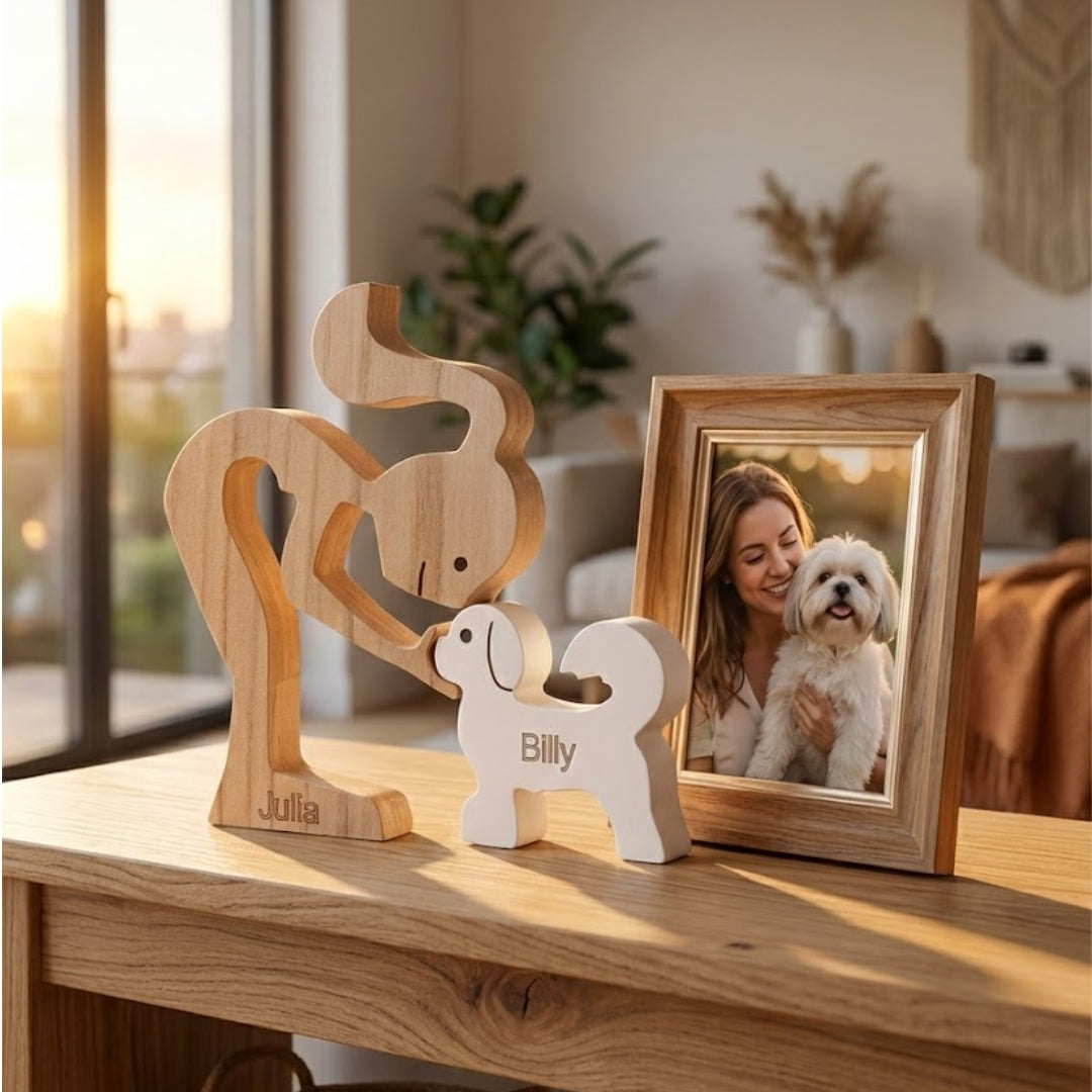 Escultura em Madeira Shih Tzu (Shitzu)