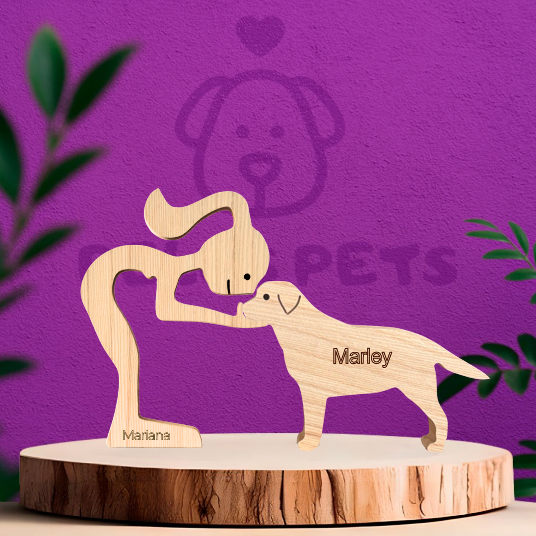 Escultura em Madeira Labrador