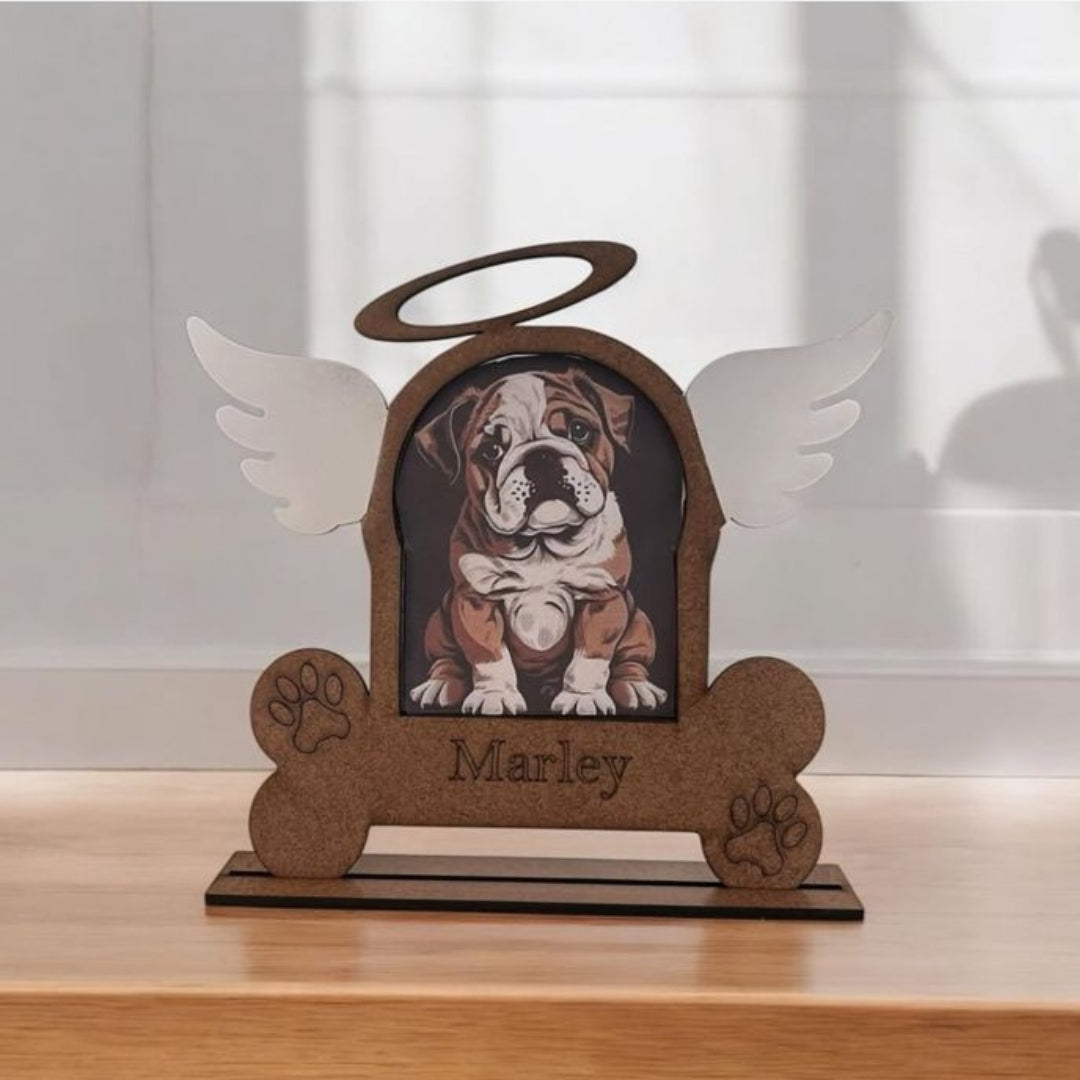 Moldura Anjo para Pet com Foto Ilustrada