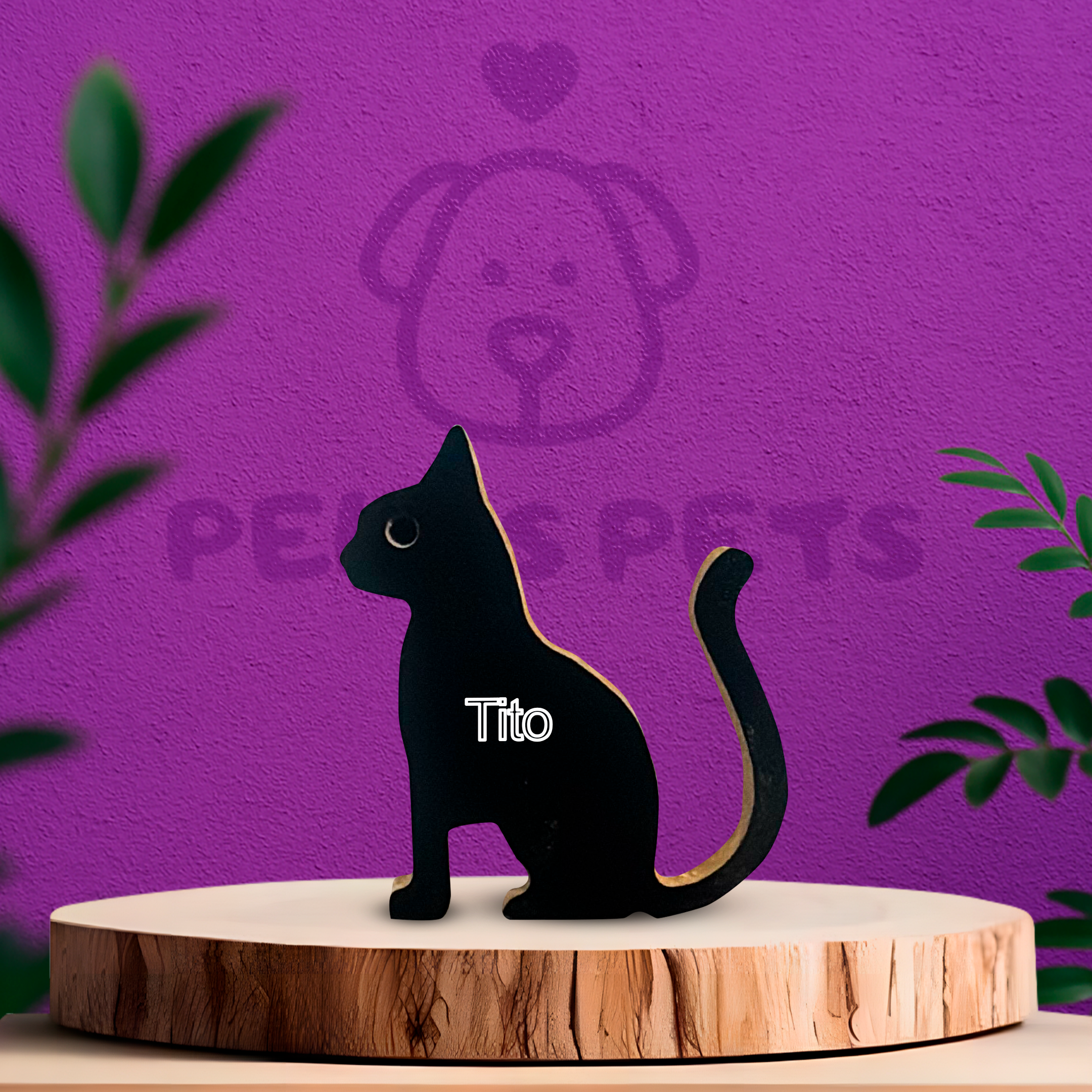 Escultura em Madeira Gatinhos Avulso