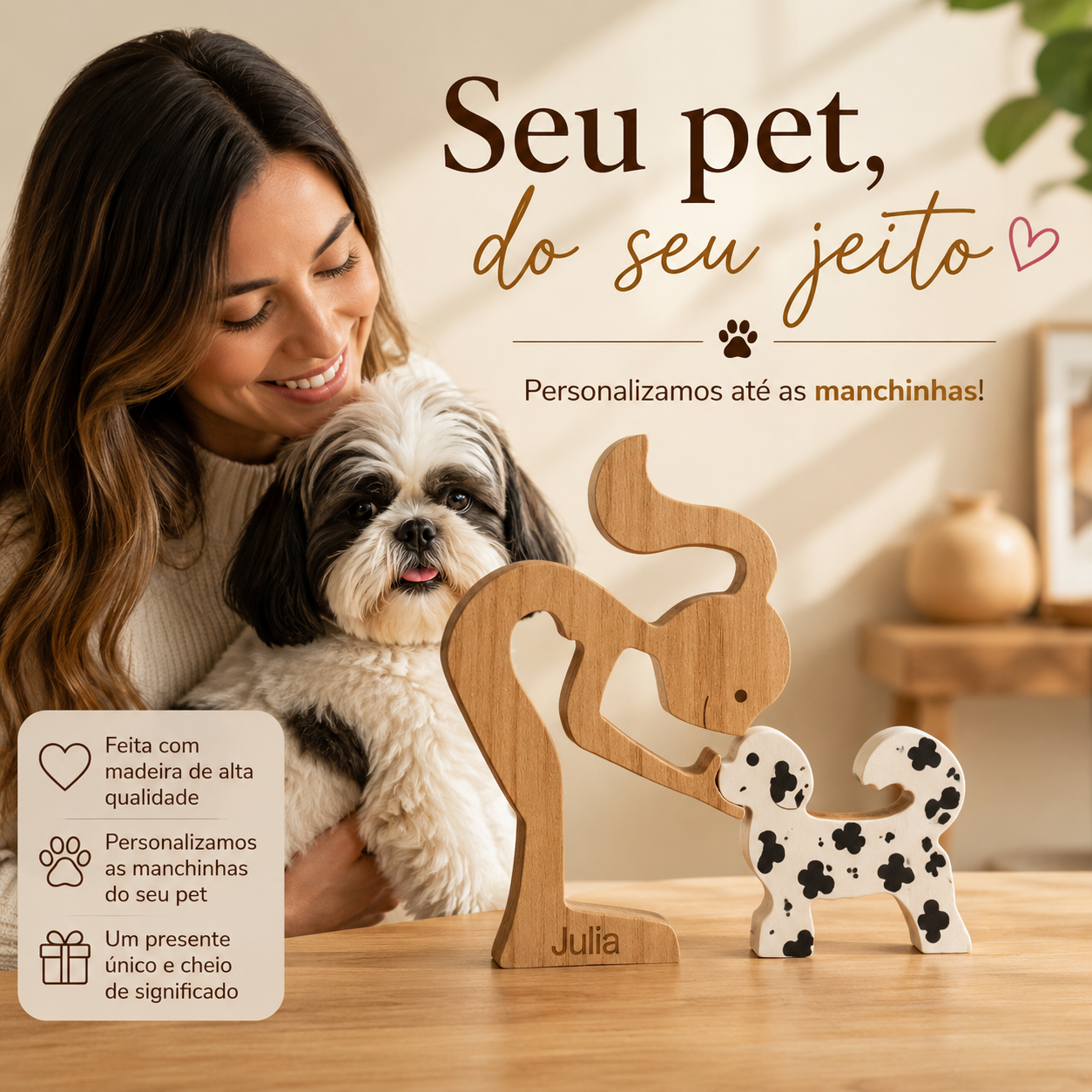 Escultura Pet Personalizada com Manchas