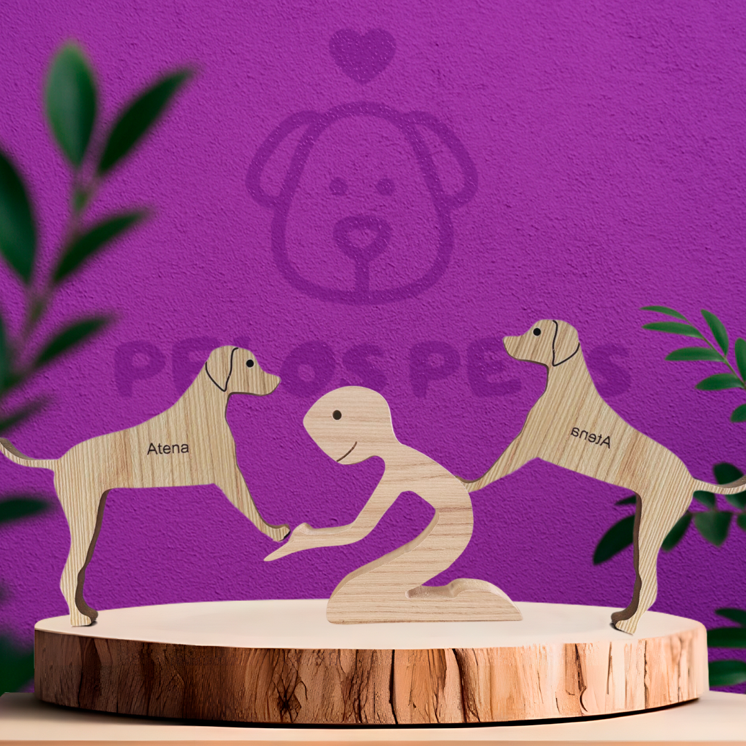 Escultura em Madeira Weimaraner