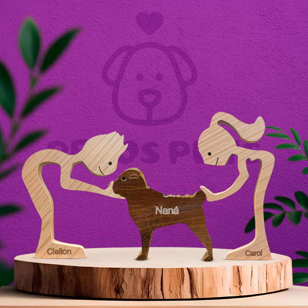 Escultura em Madeira Sharpei