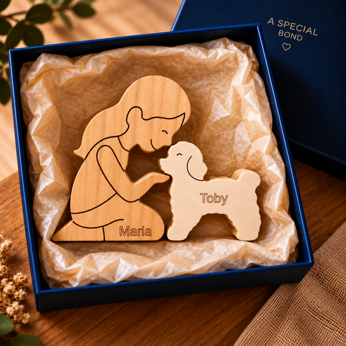 Escultura em Madeira Poodle