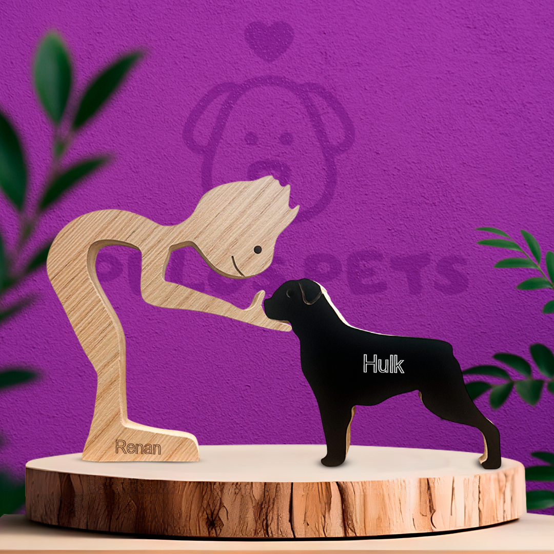 Human and Pet SRD Wood Sculpture