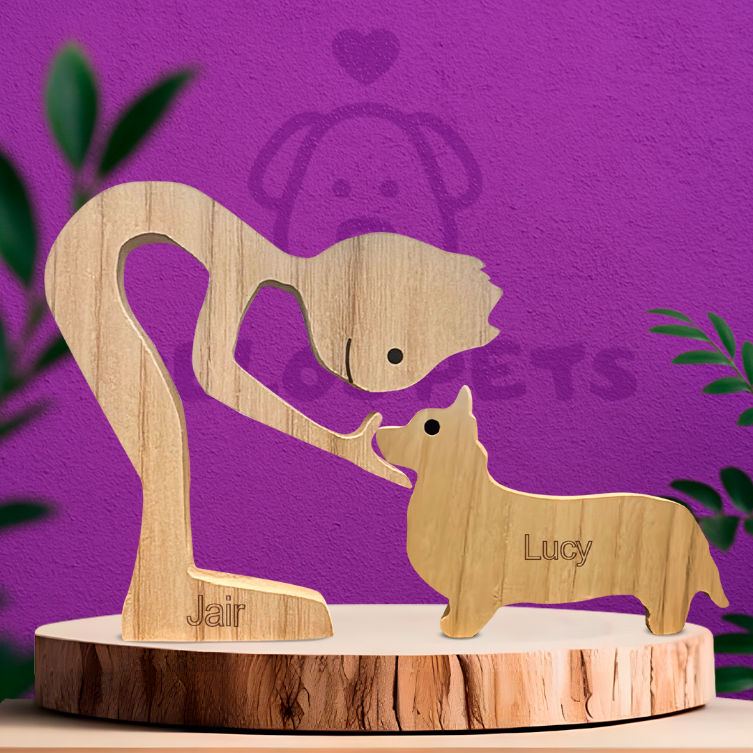 Escultura em Madeira Corgi