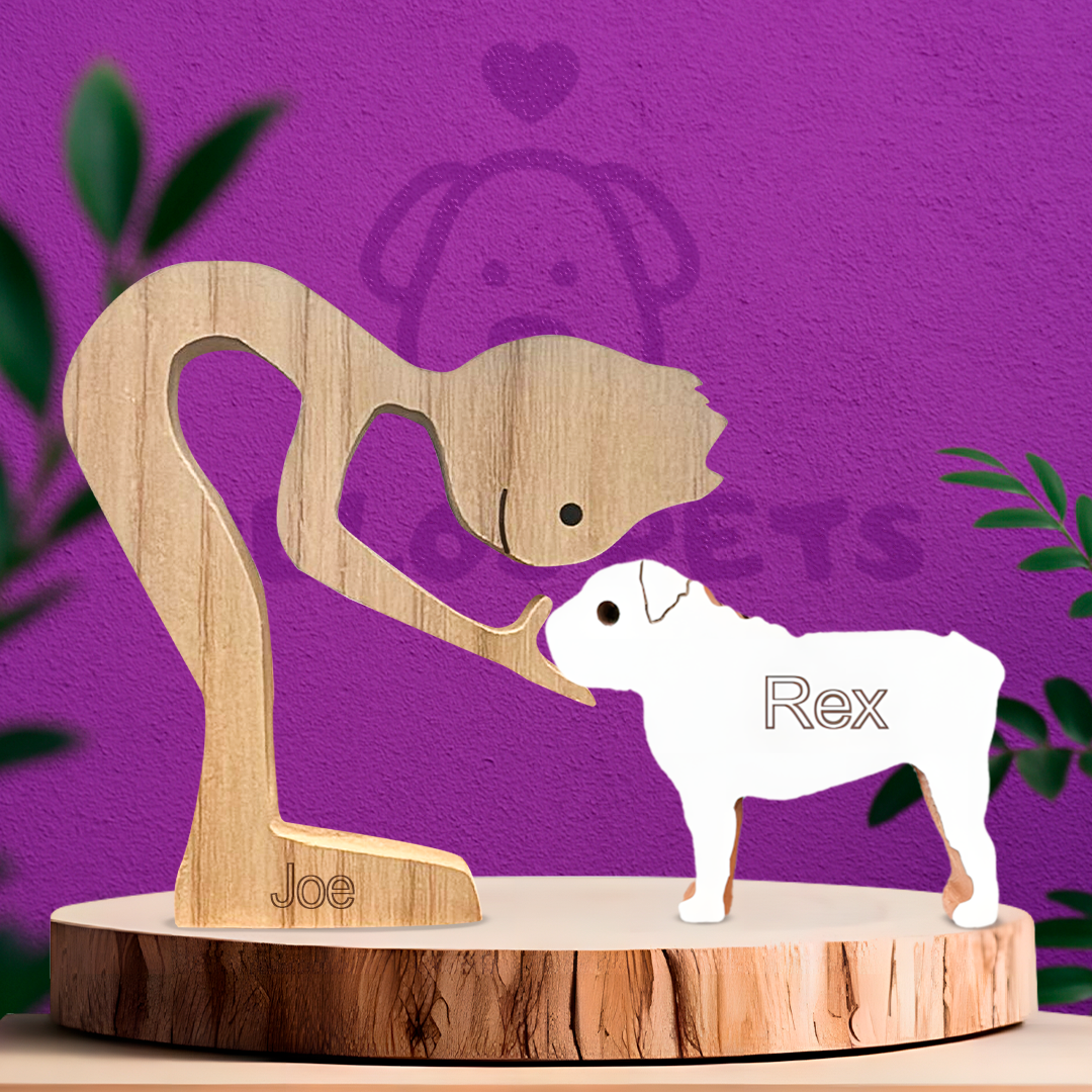 Escultura em Madeira Buldogue Inglês