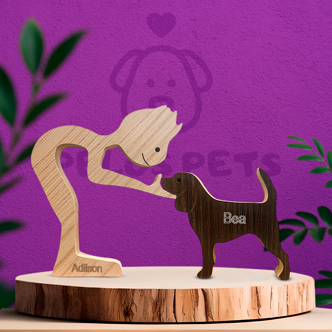 Escultura em Madeira Beagle