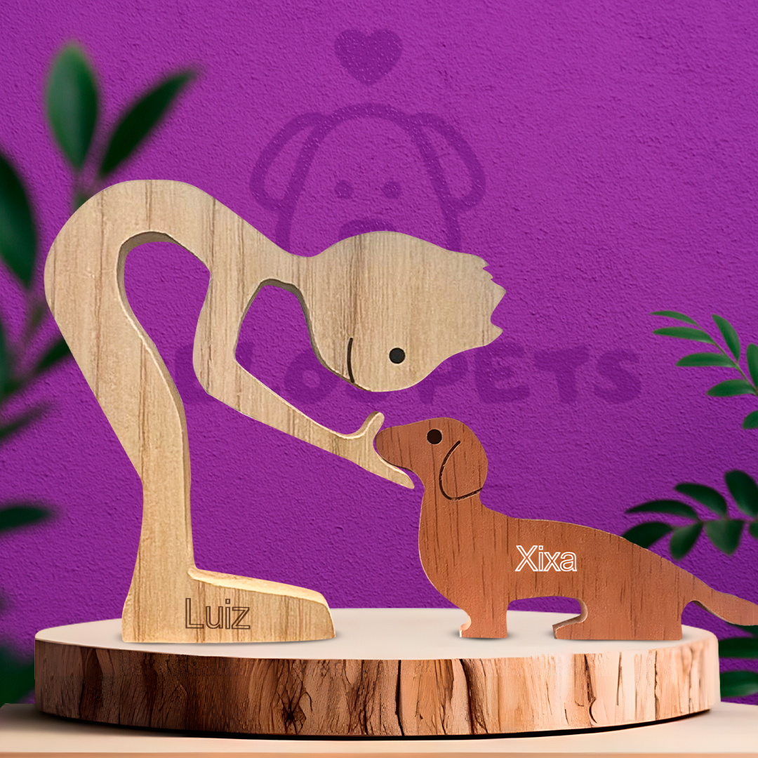 Escultura em Madeira Salsicha (Dachshund)