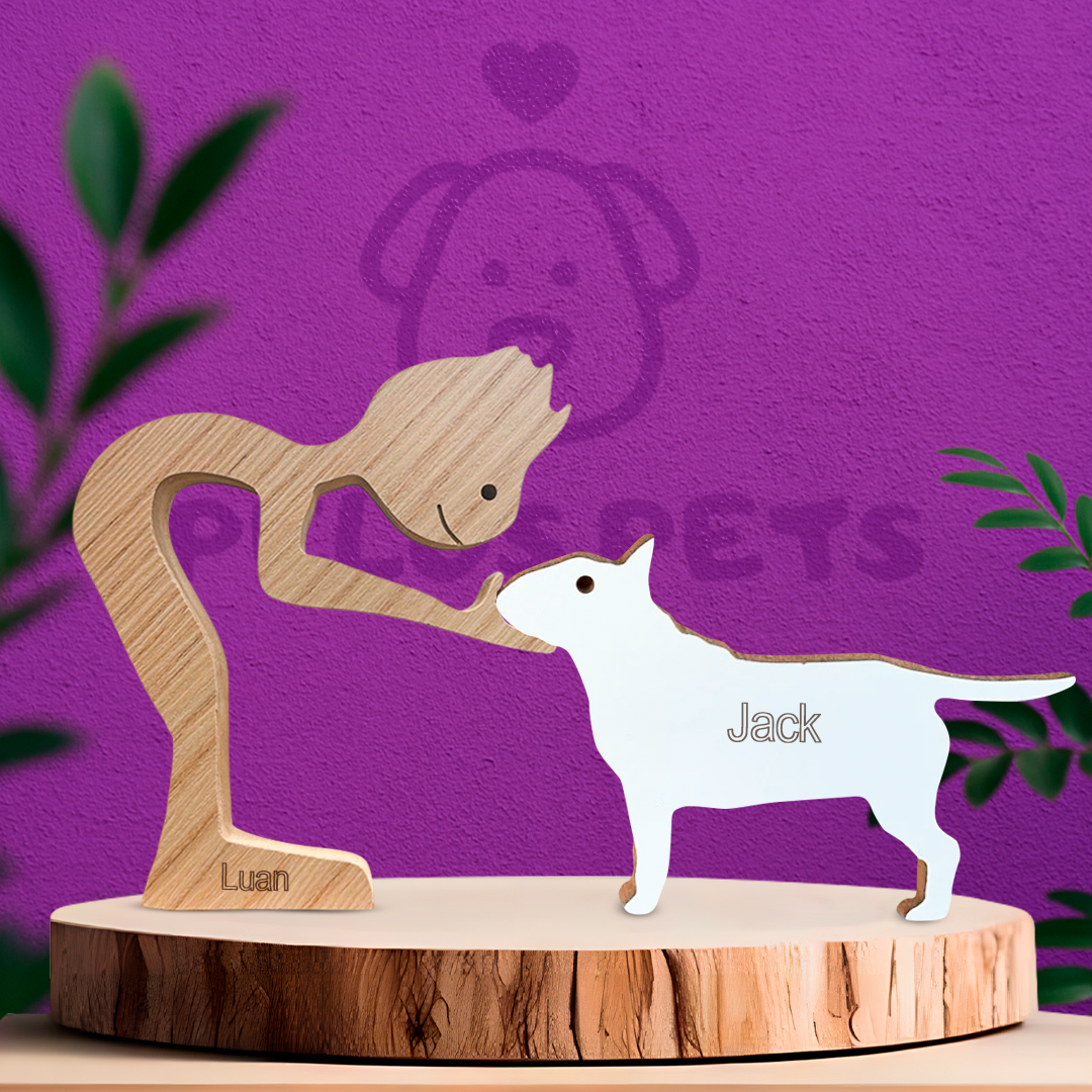 Escultura em Madeira Bull Terrier