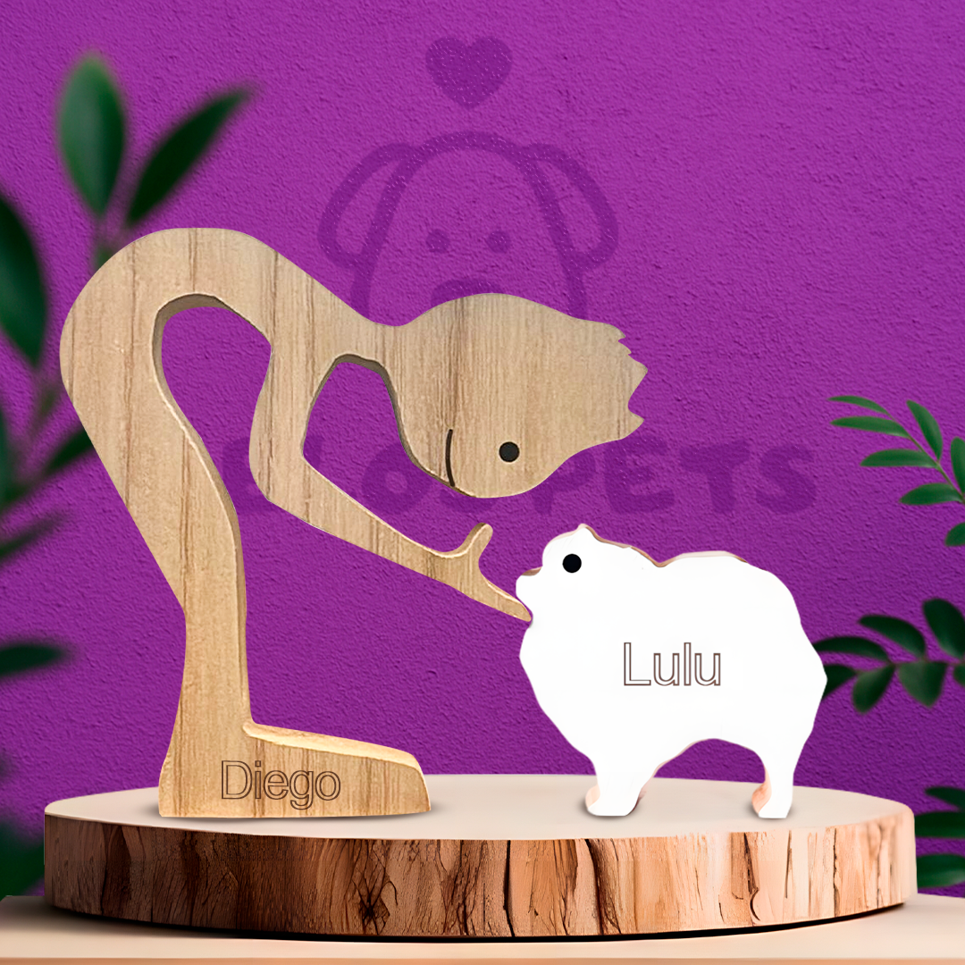 Escultura em Madeira Lulu da Pomerânia