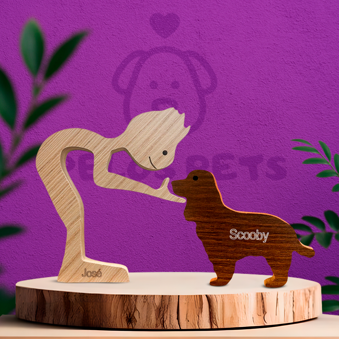 Escultura em Madeira Cocker Spaniel