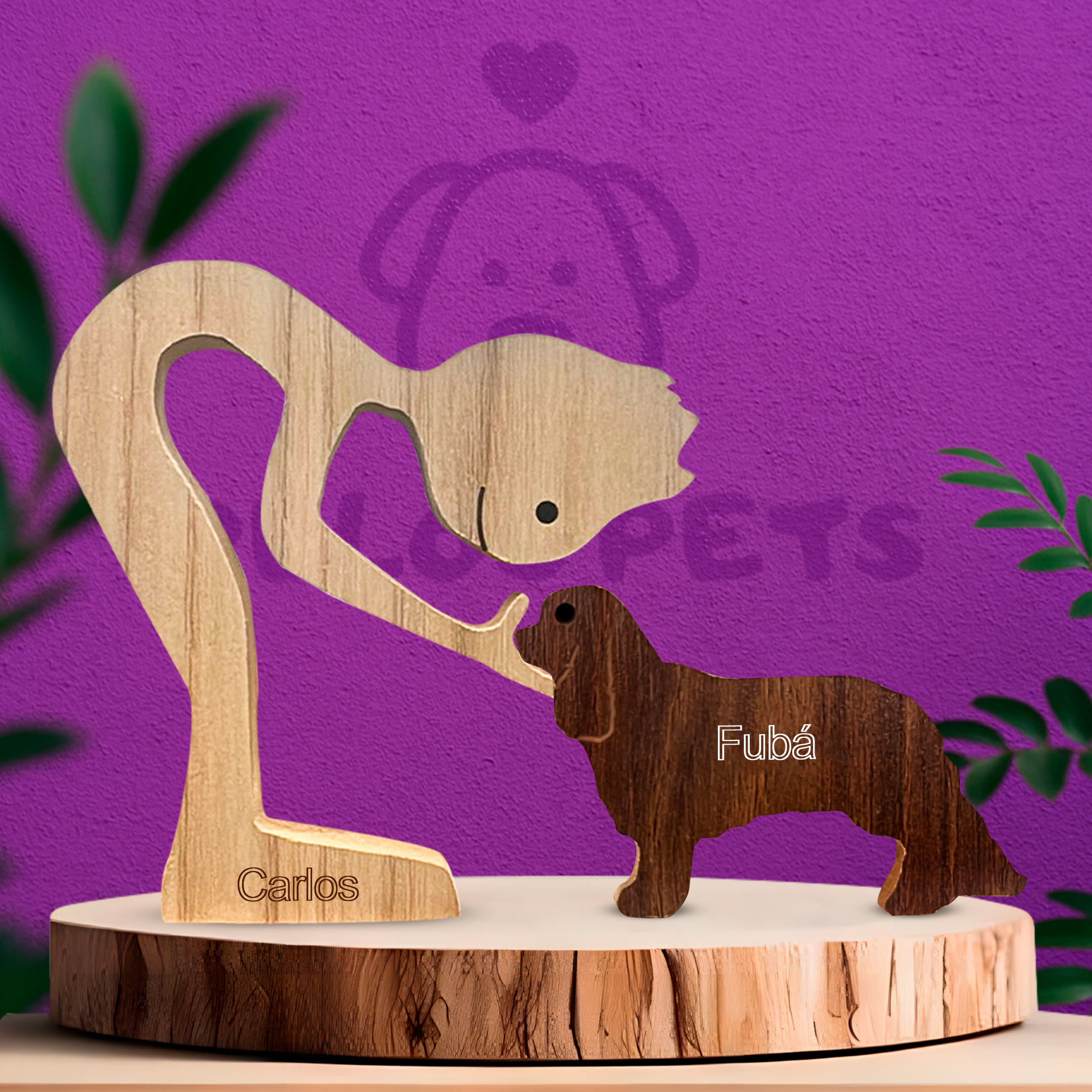 Escultura em Madeira Cavalier King Charles Spaniel