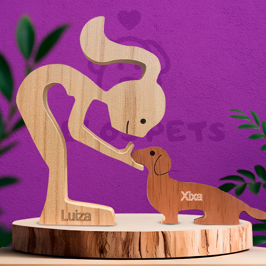Escultura em Madeira Salsicha (Dachshund)