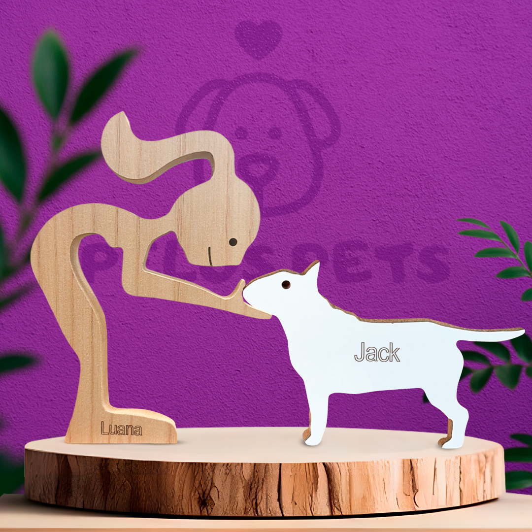 Escultura em Madeira Bull Terrier