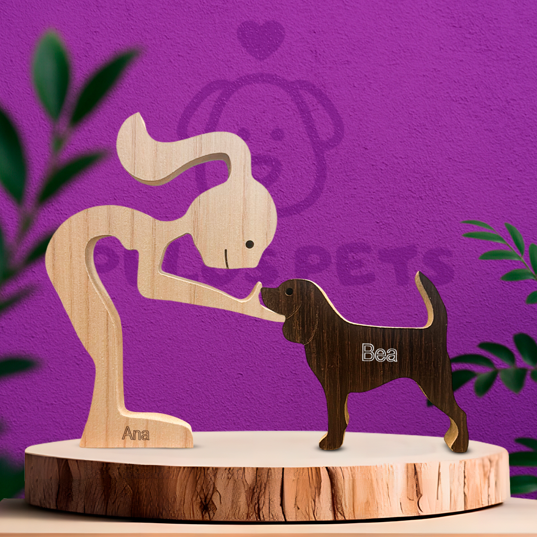 Escultura em Madeira Beagle