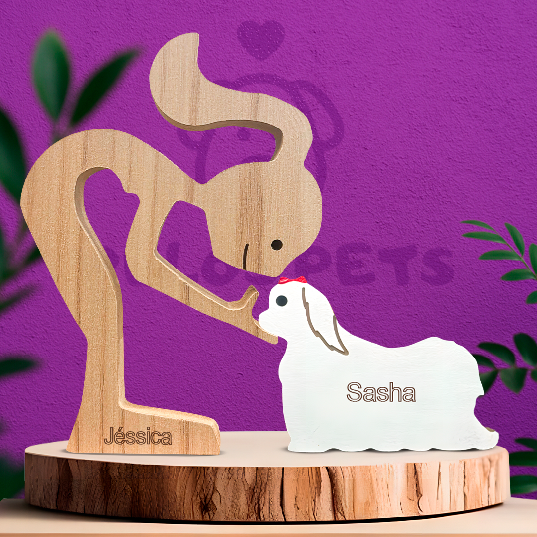Escultura em Madeira Lhasa Apso
