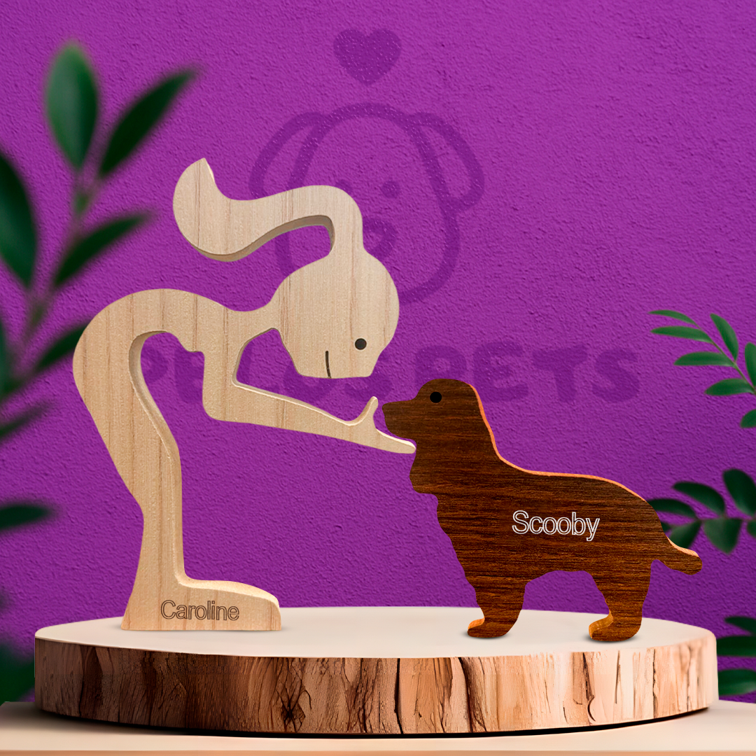 Escultura em Madeira Cocker Spaniel