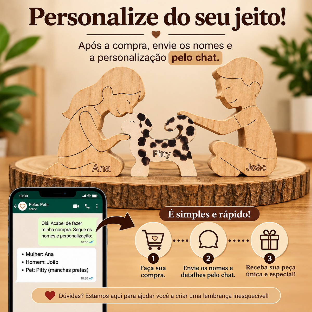 Escultura Pet Personalizada com Manchas