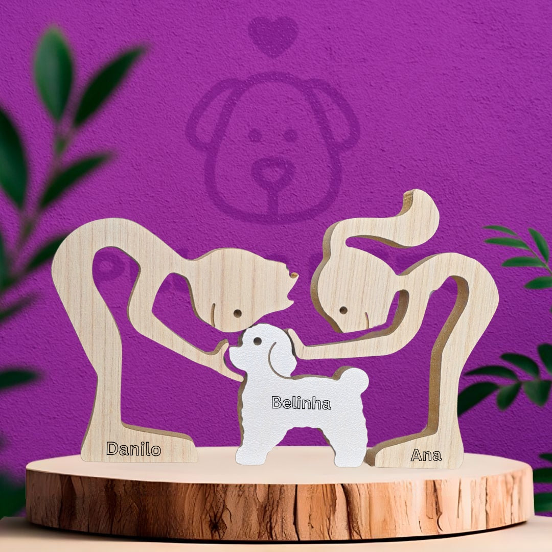 Escultura em Madeira Poodle