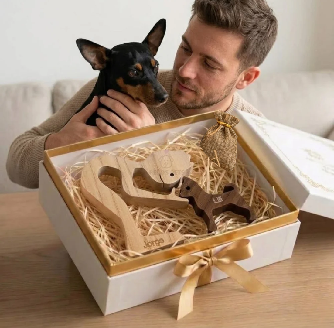 Escultura Personalizada Pet em Madeira MDF + Presente Misterioso