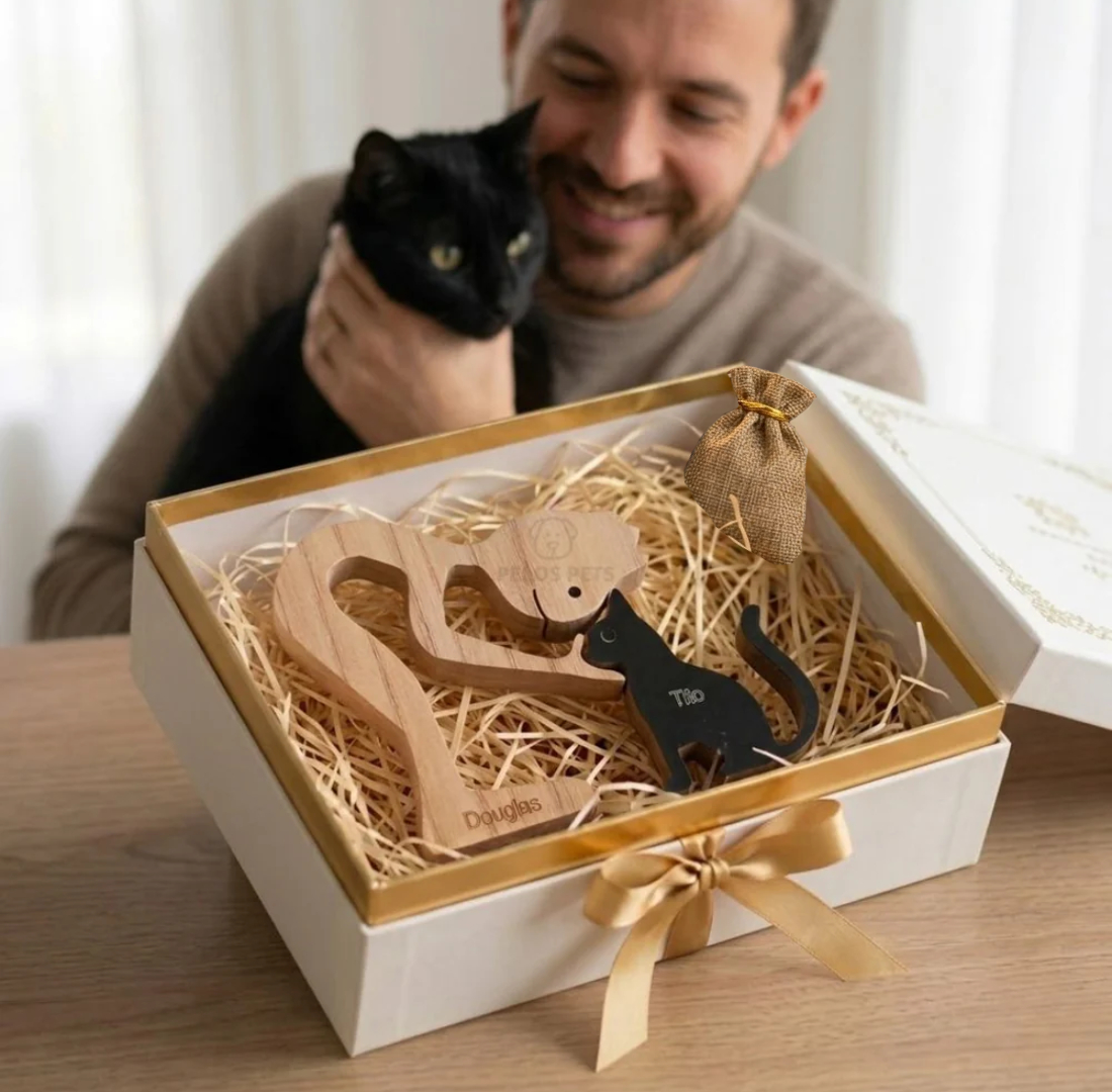 Escultura Personalizada Pet em Madeira MDF + Presente Misterioso