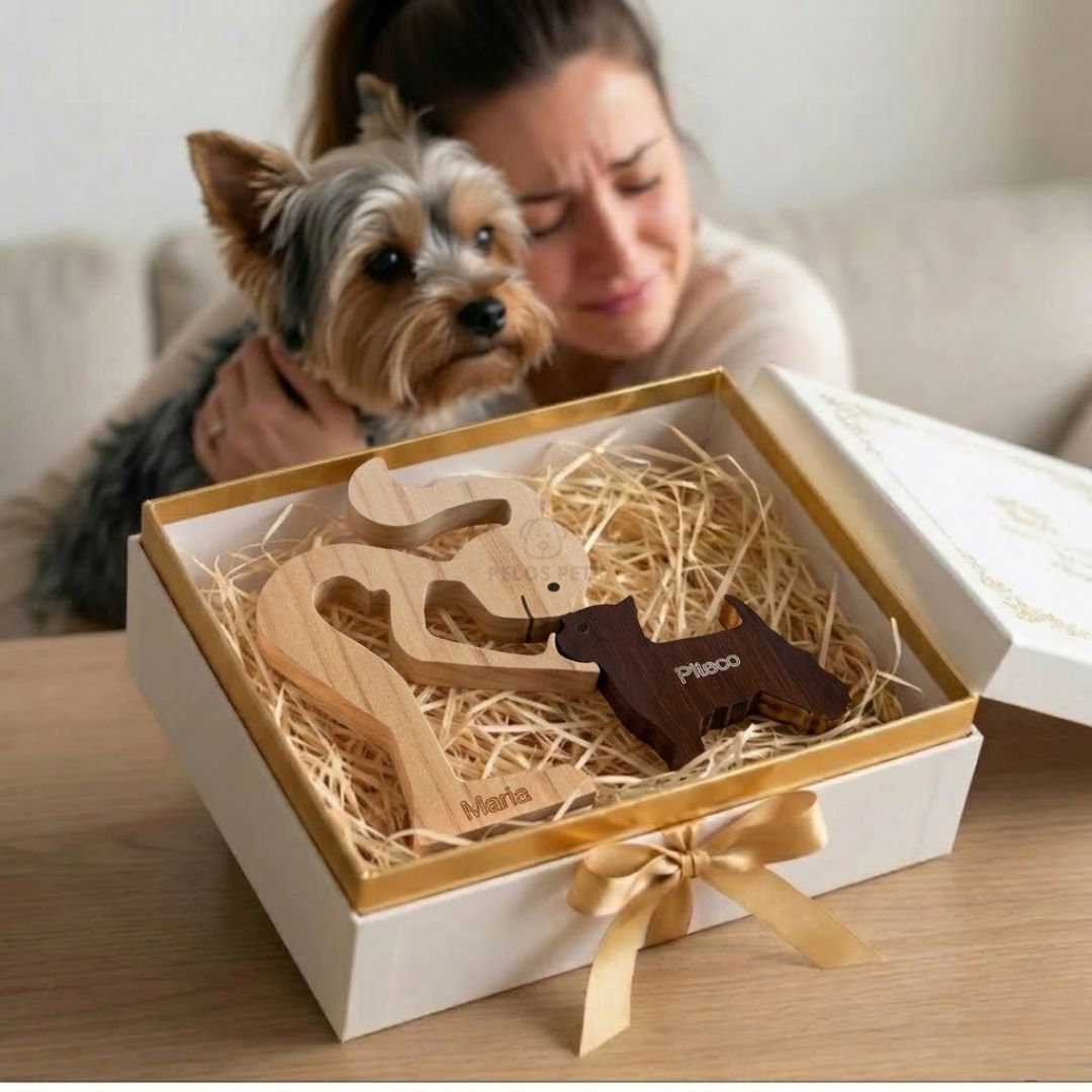 Escultura Personalizada Pet em Madeira MDF Presente Item Decorativo ao Cachorro ou Gato (Nomes Inclusos por nossa conta)