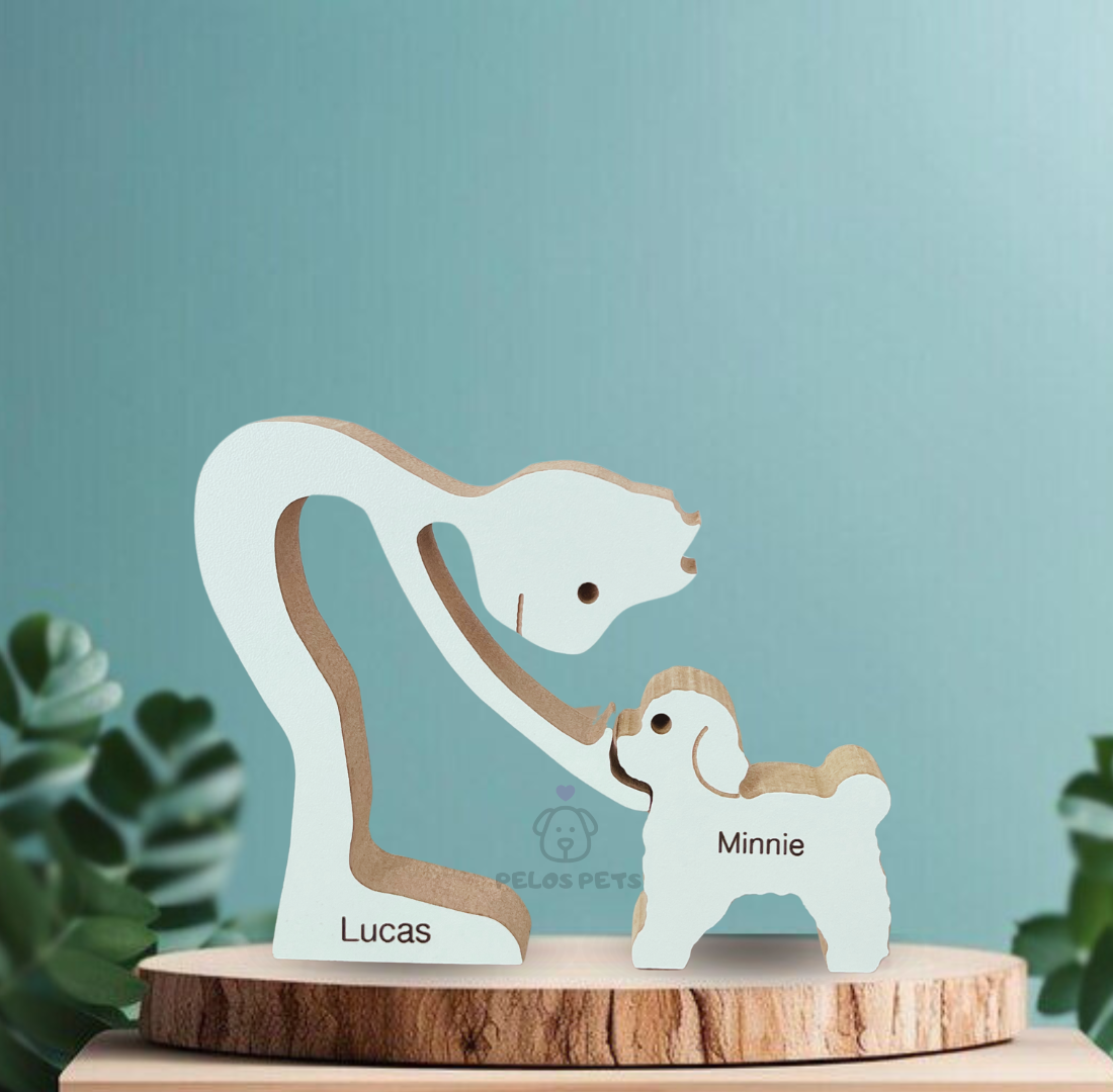 Escultura em Madeira Poodle