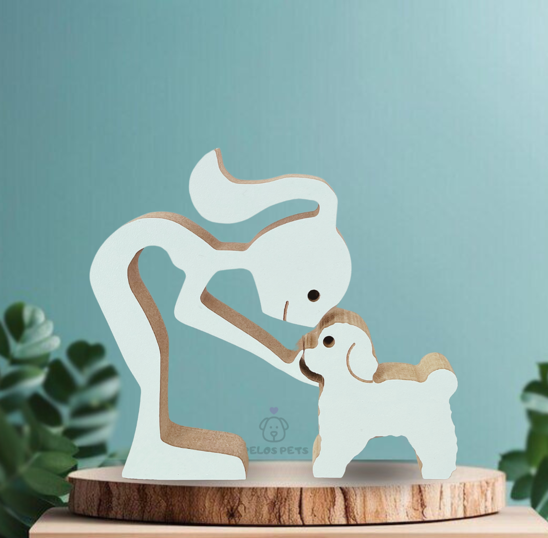 Escultura em Madeira Poodle