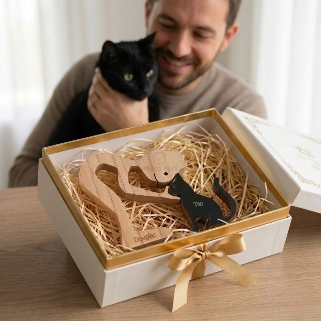 Escultura Personalizada Pet em Madeira MDF Presente Item Decorativo ao Cachorro ou Gato (Nomes Inclusos por nossa conta)