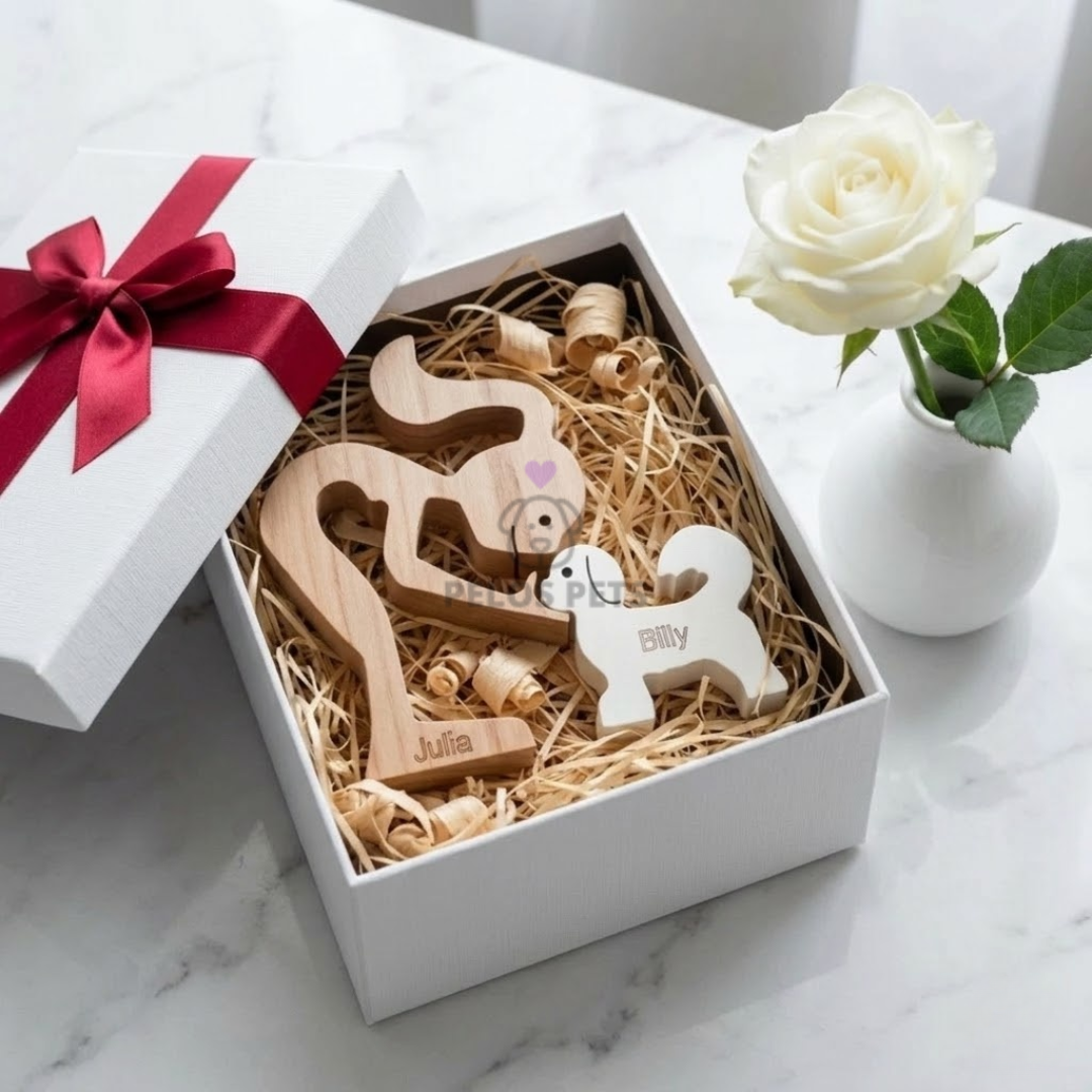 Escultura Personalizada Pet em Madeira MDF Presente Item Decorativo ao Cachorro ou Gato (Nomes Inclusos por nossa conta)