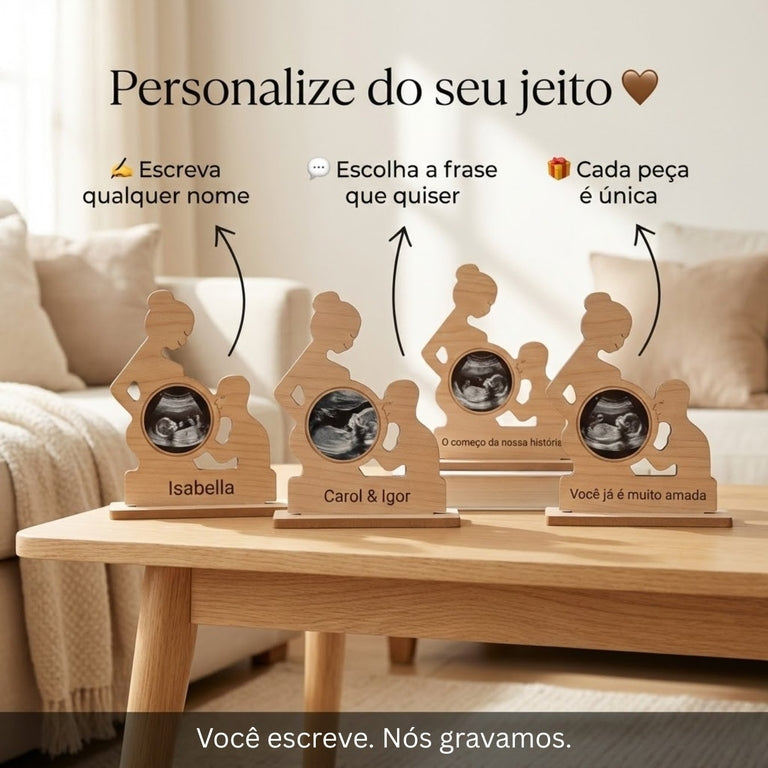 Escultura MDF - Mulher Grávida Ultrassom