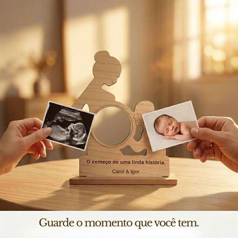 Escultura MDF - Mulher Grávida Ultrassom