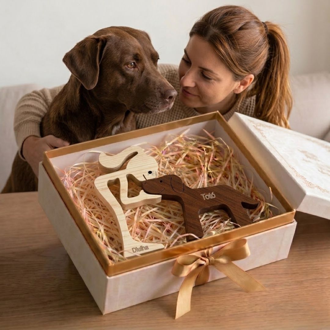 Escultura Personalizada Pet em Madeira MDF Presente Item Decorativo ao Cachorro ou Gato (Nomes Inclusos por nossa conta)