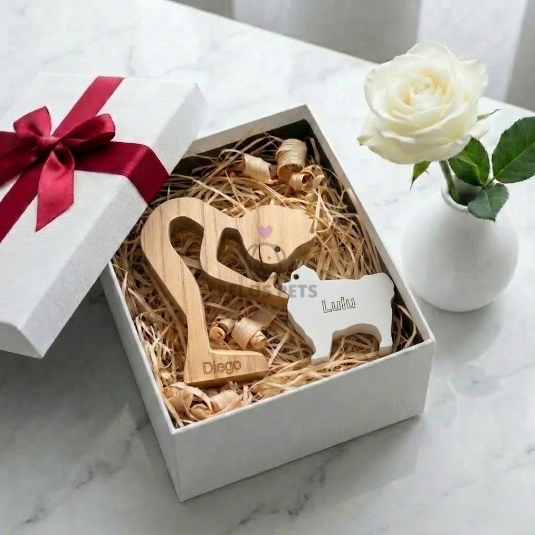 Escultura Personalizada Pet em Madeira MDF Presente Item Decorativo ao Cachorro ou Gato (Nomes Inclusos por nossa conta)