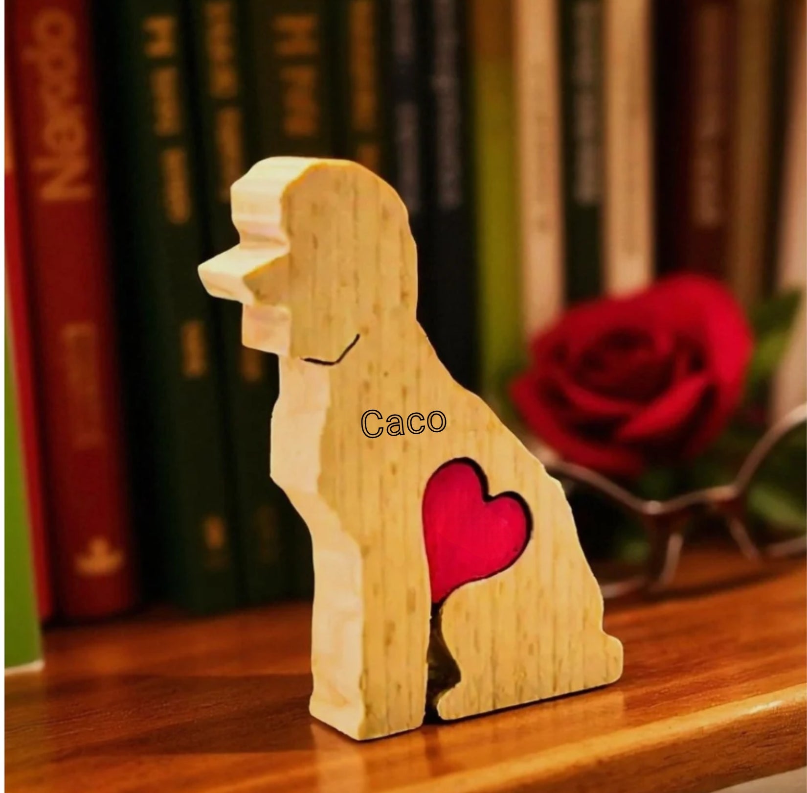 Escultura em Madeira Amor de 4 Patas