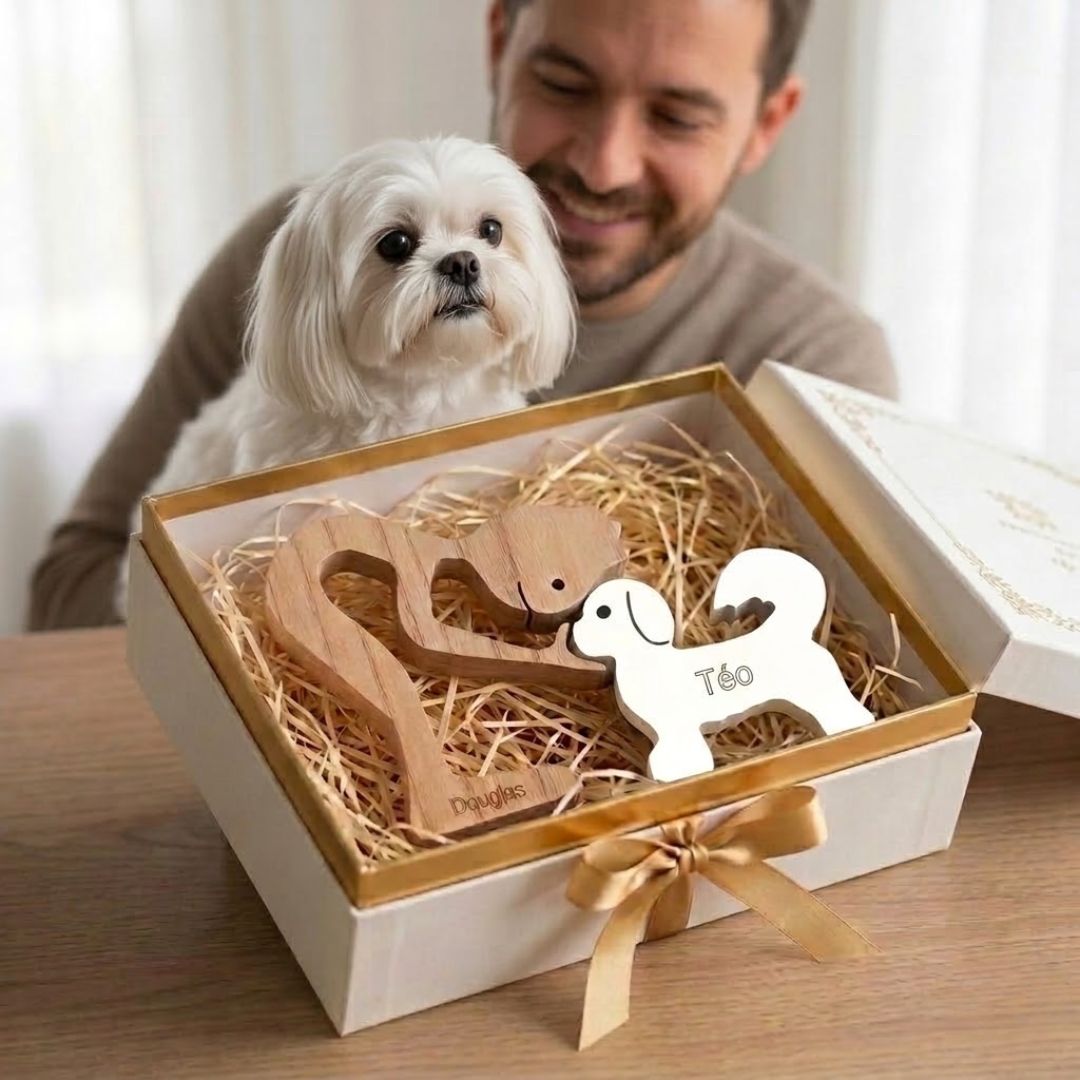 Escultura Personalizada Pet em Madeira MDF Presente Item Decorativo ao Cachorro ou Gato (Nomes Inclusos por nossa conta)