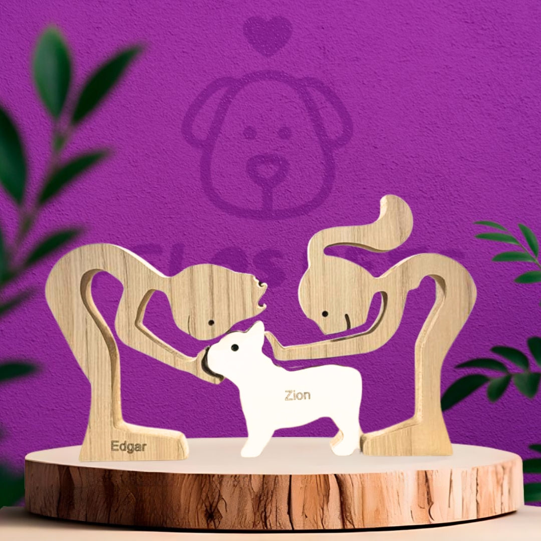 Escultura em Madeira Buldogue Francês