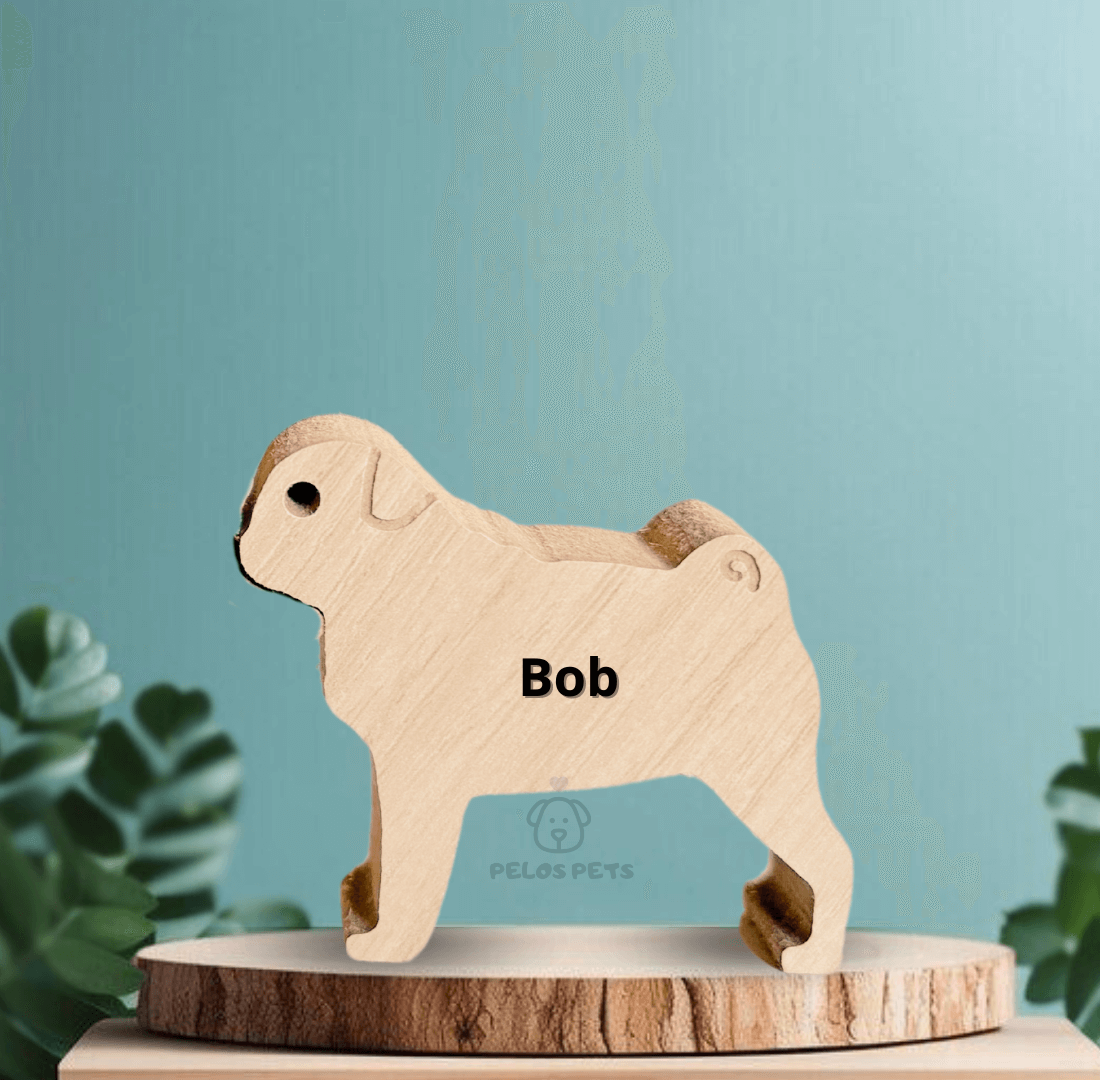Escultura em Madeira Pug