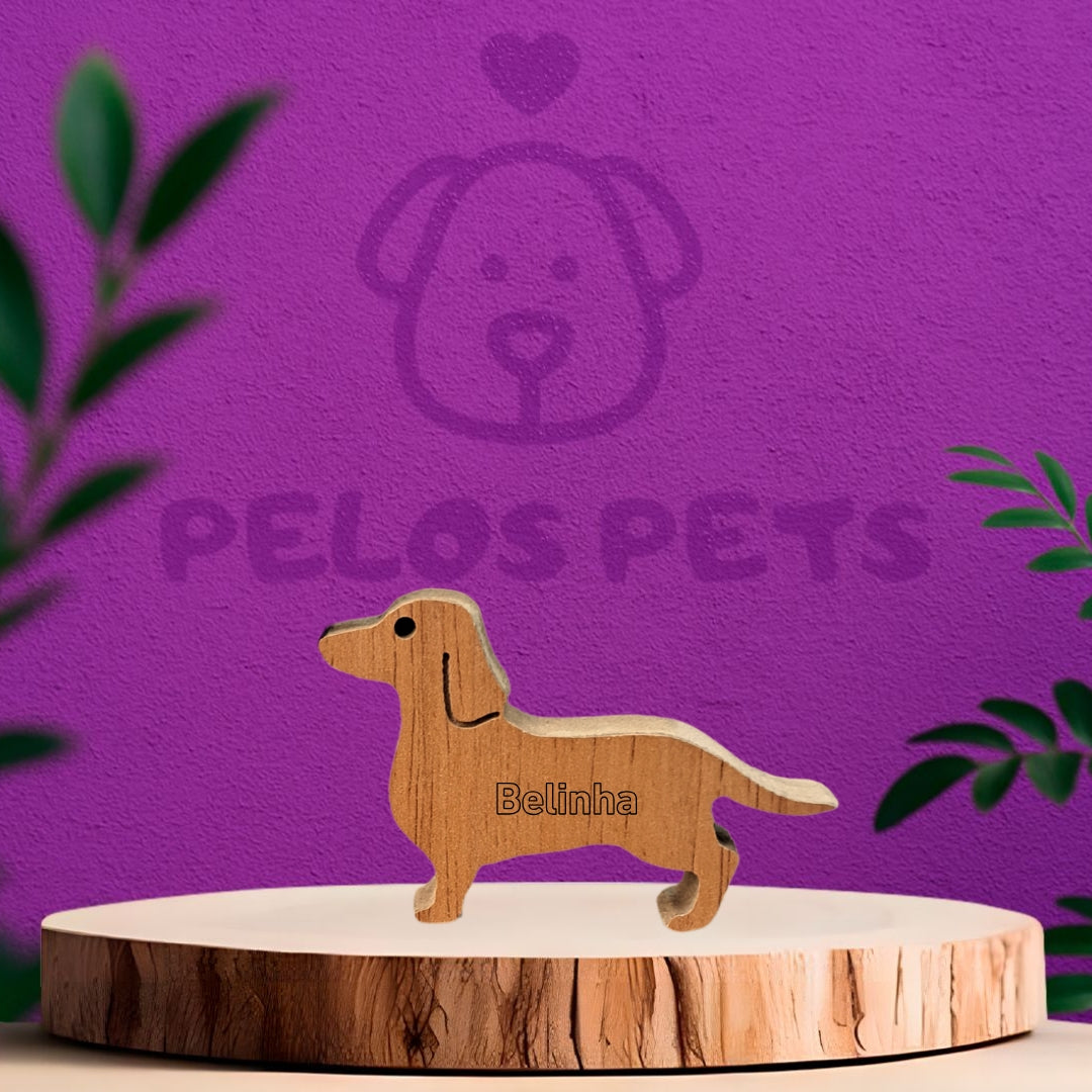 Escultura em Madeira Salsicha (Dachshund)