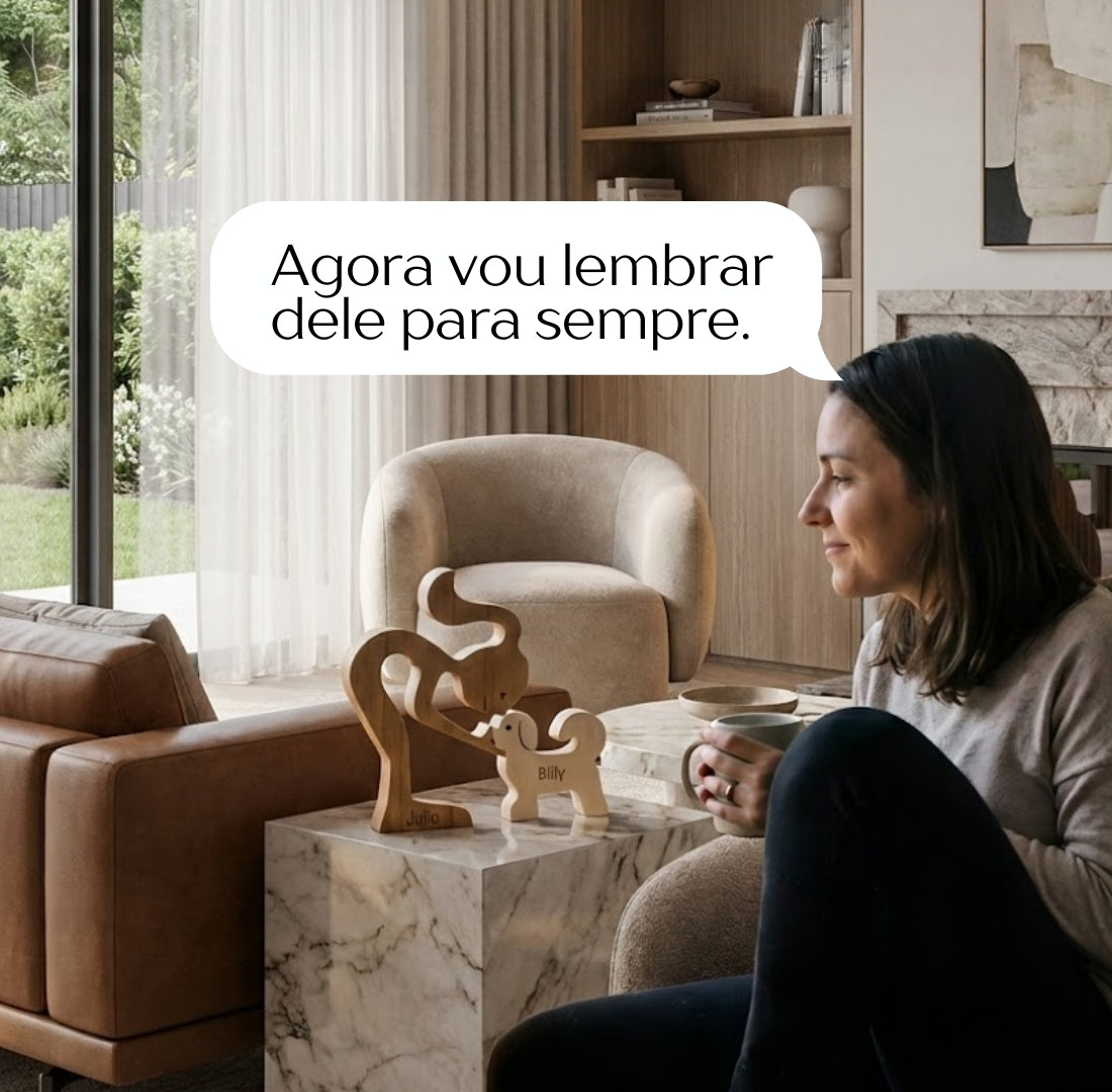 Escultura Personalizada Pet em Madeira MDF Presente Item Decorativo ao Cachorro ou Gato (Nomes Inclusos por nossa conta)