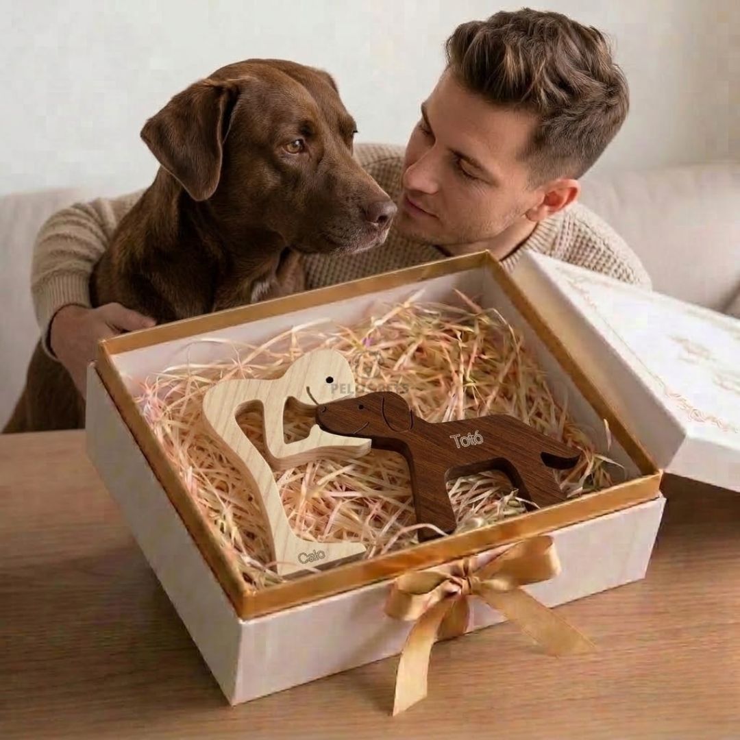Escultura Personalizada Pet em Madeira MDF Presente Item Decorativo ao Cachorro ou Gato (Nomes Inclusos por nossa conta)