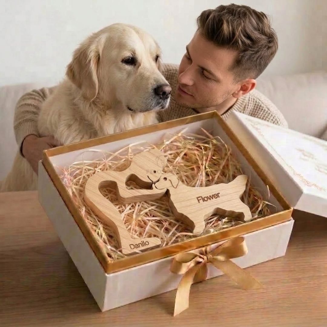 Escultura Personalizada Pet em Madeira MDF Presente Item Decorativo ao Cachorro ou Gato (Nomes Inclusos por nossa conta)