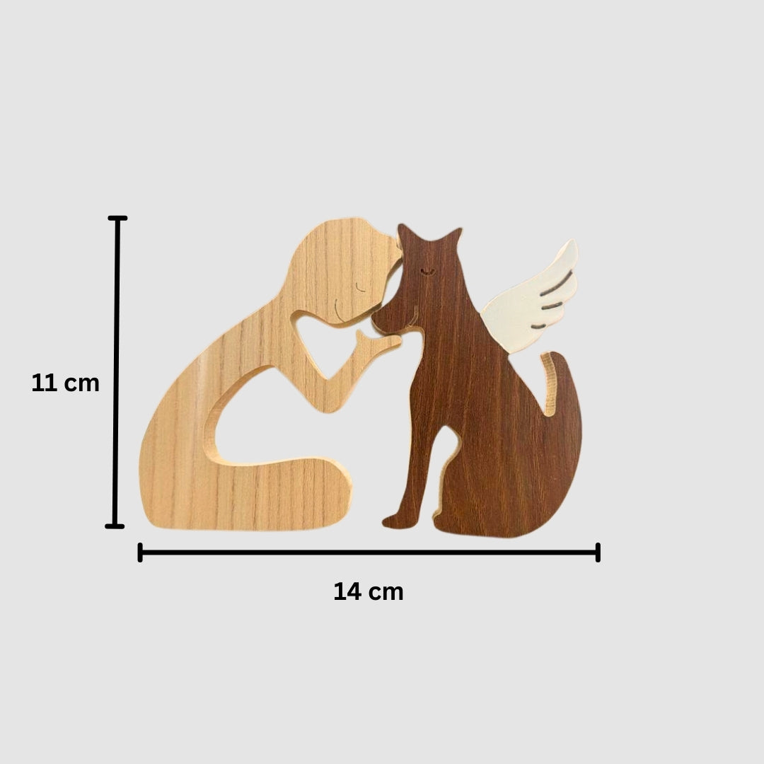 Escultura em Madeira Anjinho de 4 Patas