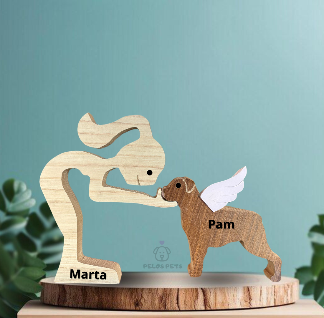 Escultura em Madeira Anjinho de 4 Patas